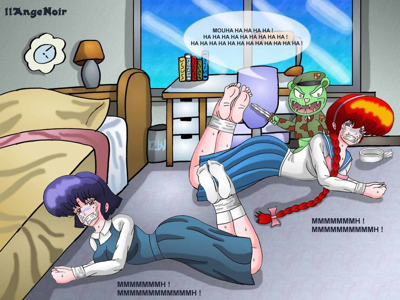 Doujin Akane Tendo &amp; Rancolina Chan encouter Flippy Happy Tree Friends Hentai WTF Troll Pervert Humor School Girls Gore page 2 full