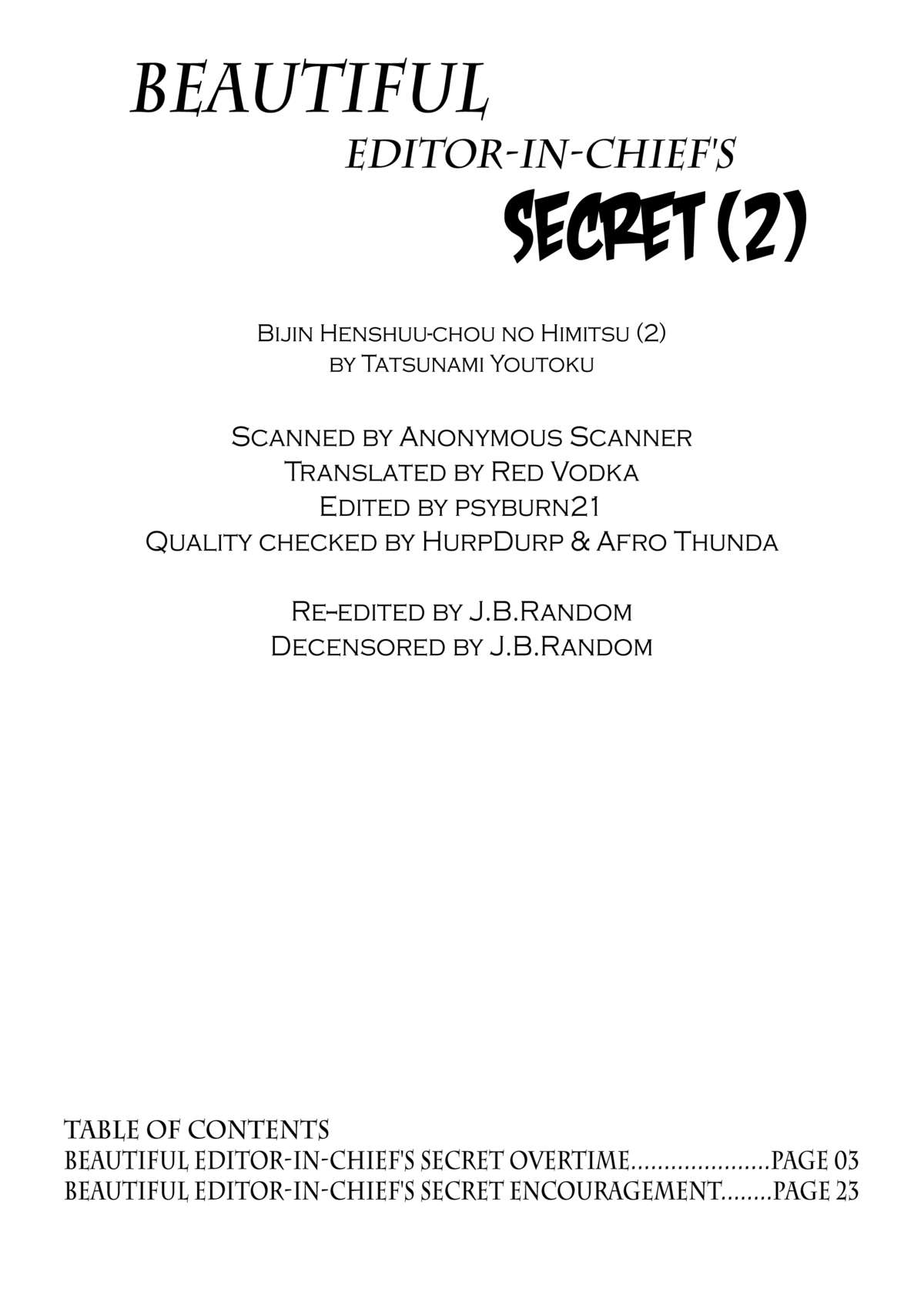 Bijin Henshuuchou no Himitsu  | Beautiful Editor-in-Chief's Secret page 2 full