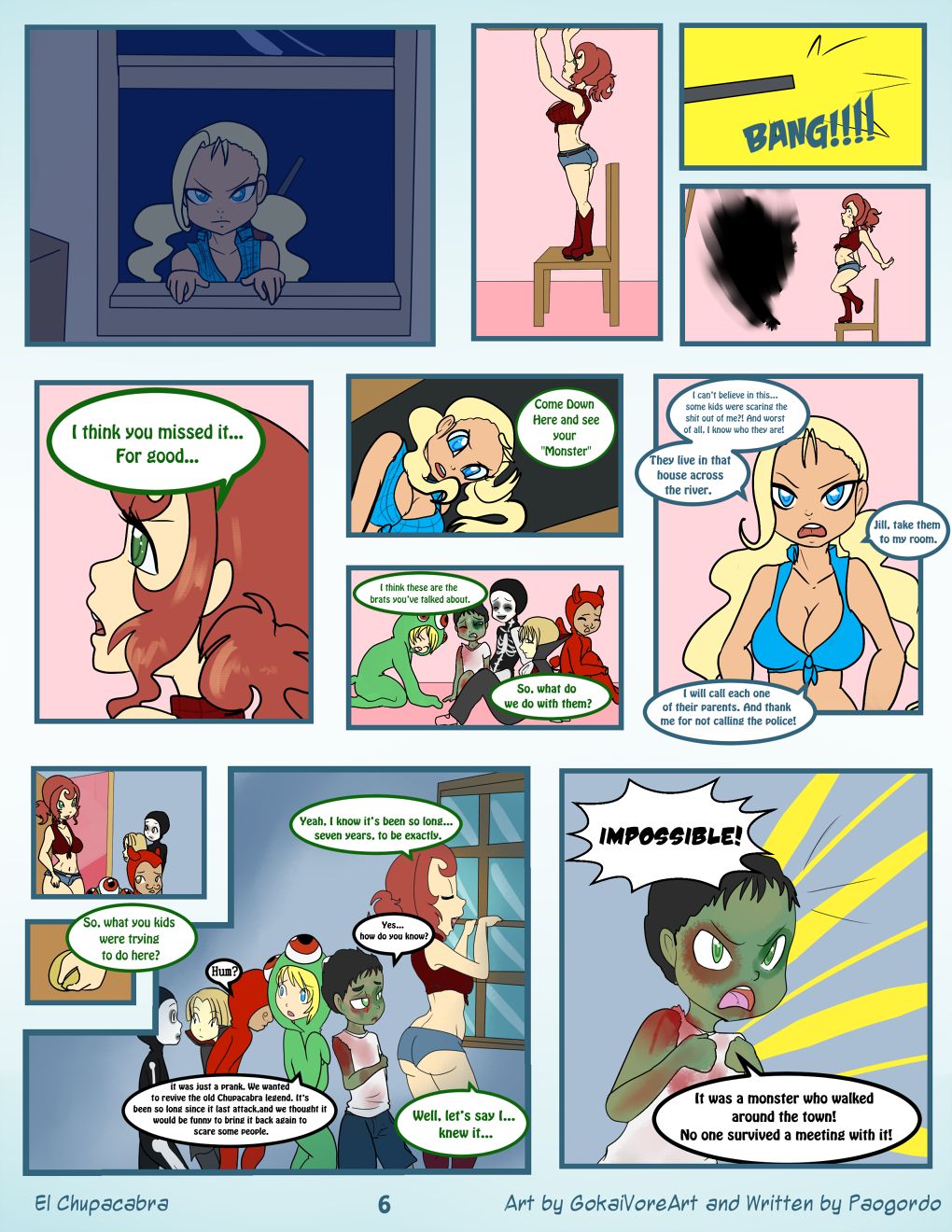 Jill and Samantha in 'El Chupacabra' page 6 full