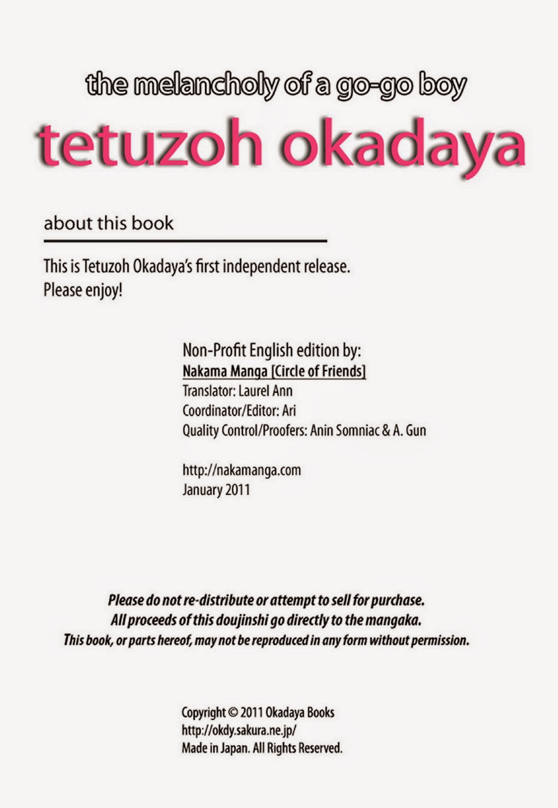 Tetuzoh Okadaya  – The Melancholy of a Go-go Boy 1 page 4 full