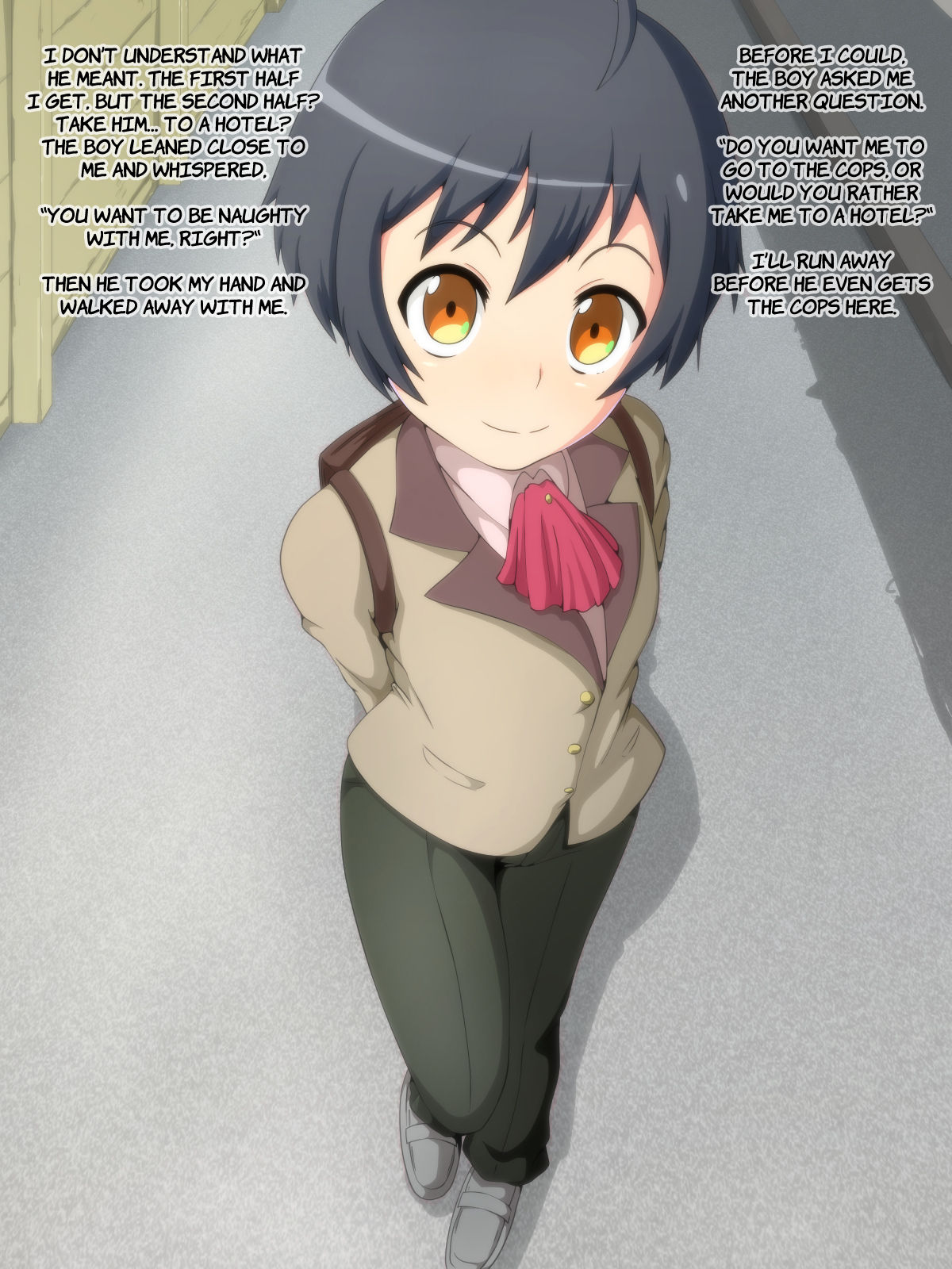 – Asa, Bus de Chikan o Shitara, Shounen ni Hotel ka Keisatsu ka no Nitaku o Semarareta Hanashi. page 7 full