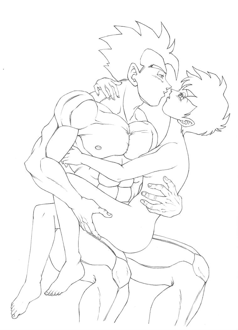Gohan and Videl line art page 3 full