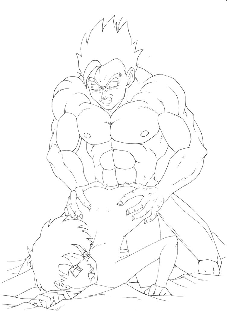 Gohan and Videl line art page 5 full