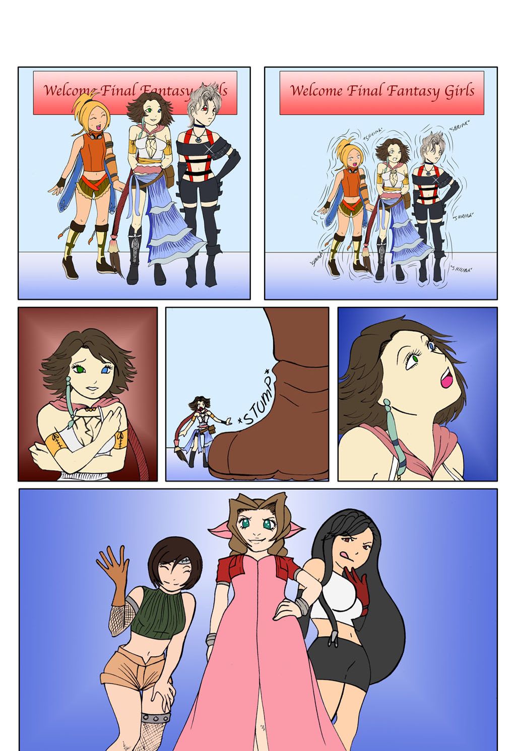 Full vore comic FF7 girls crash a party page 1 full