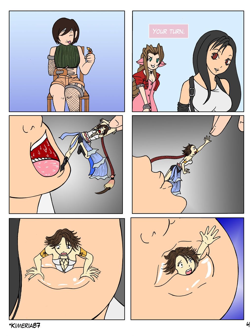 Full vore comic FF7 girls crash a party page 4 full