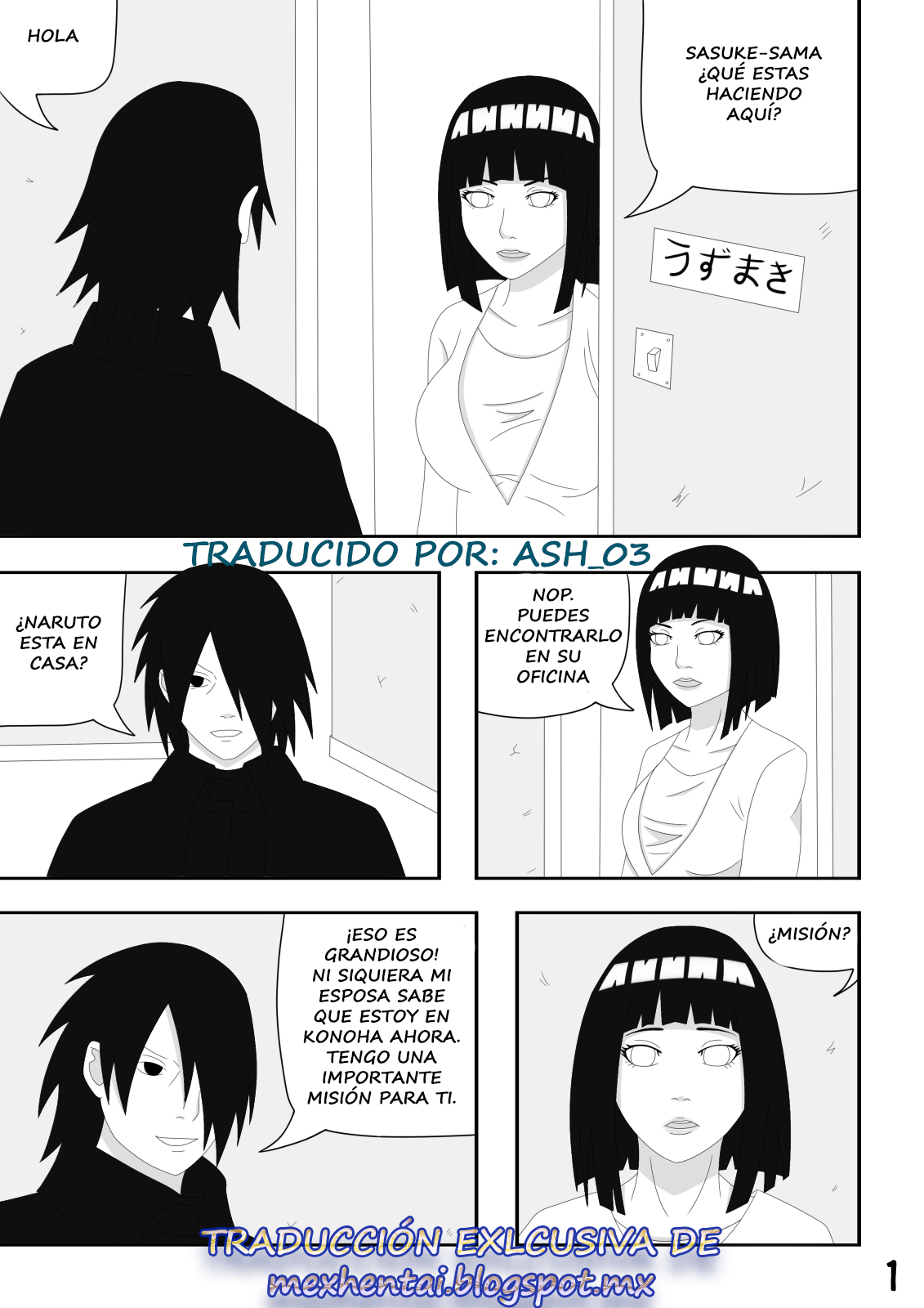 SasuHina comic page 1 full