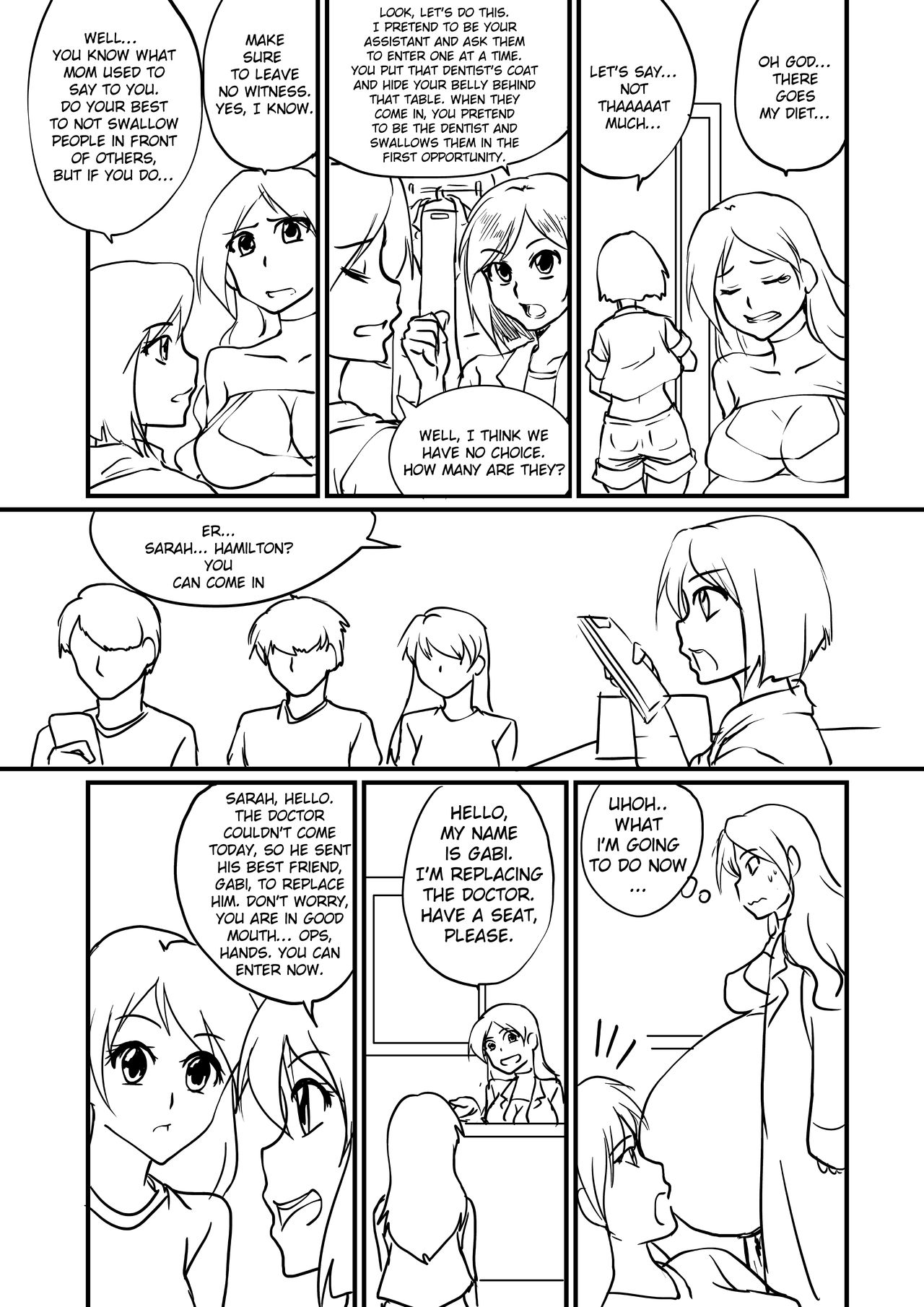 Gabi and Emily in 'Fun in the dentist' page 4 full