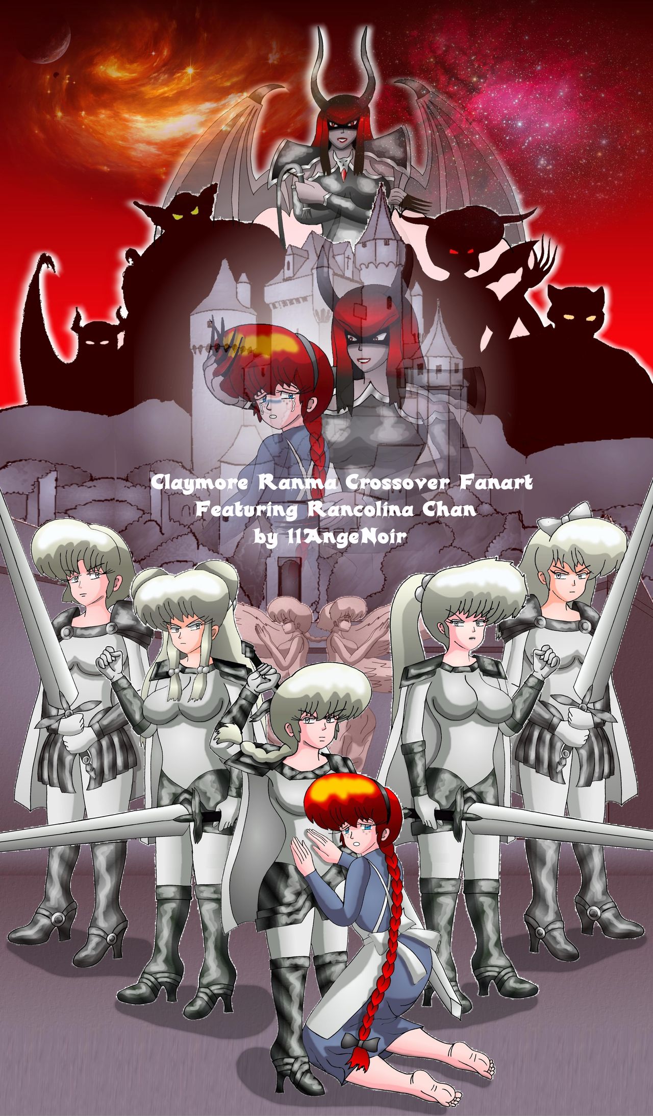 Doujin Claymore Ranma Featuring Rancolina Chan femdom torture humiliation demoness bdsm gore troll lamasticot monster pee donjon tentacles page 1 full