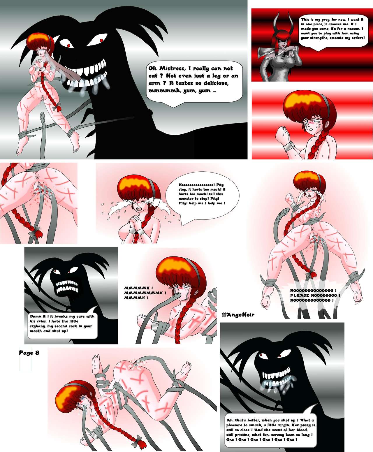 Doujin Claymore Ranma Featuring Rancolina Chan femdom torture humiliation demoness bdsm gore troll lamasticot monster pee donjon tentacles page 10 full