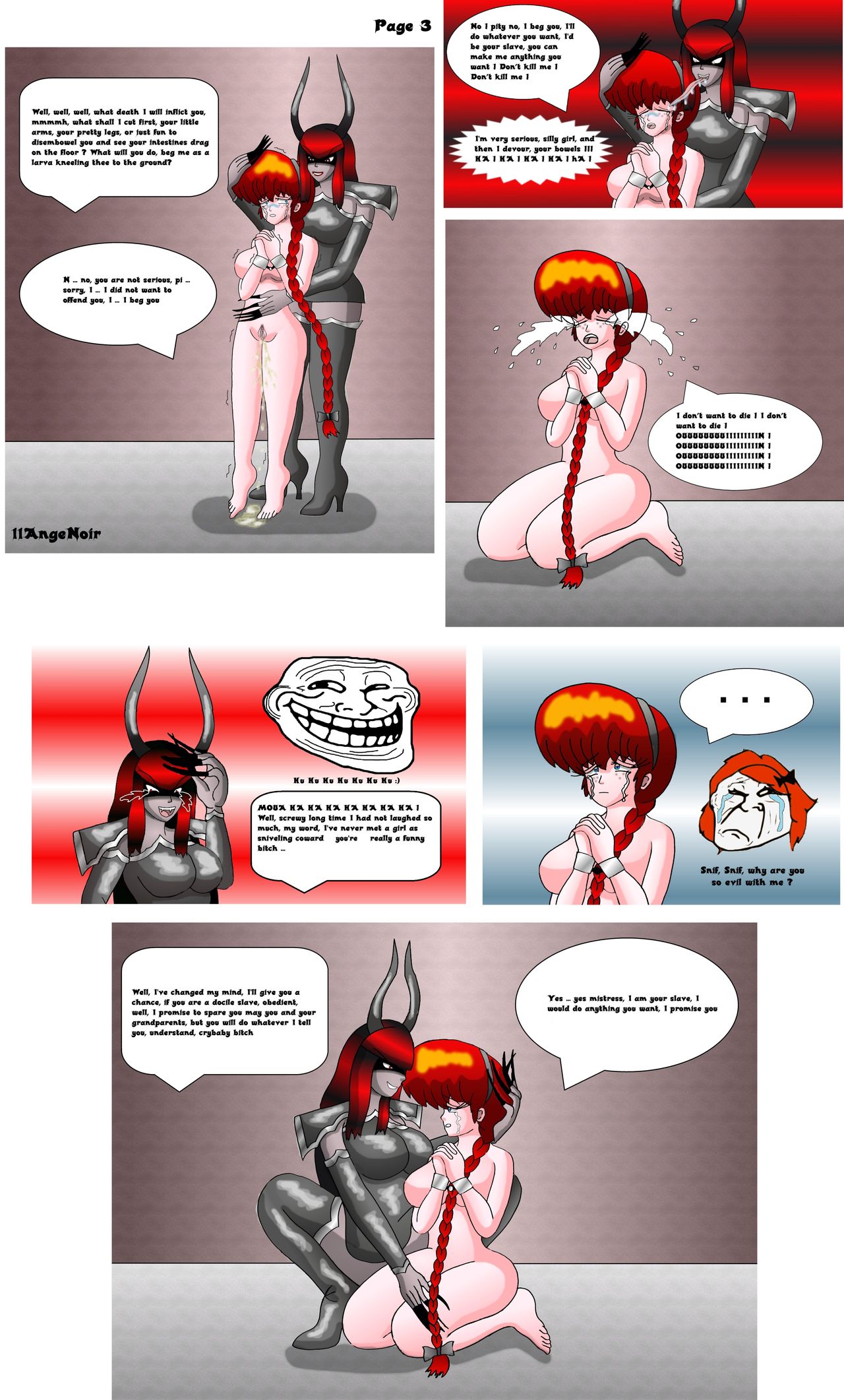 Doujin Claymore Ranma Featuring Rancolina Chan femdom torture humiliation demoness bdsm gore troll lamasticot monster pee donjon tentacles page 5 full