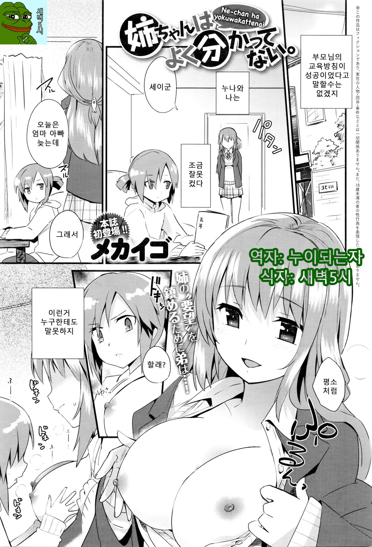 Nee-chan wa Yoku Wakattenai. Ch. 1 page 1 full