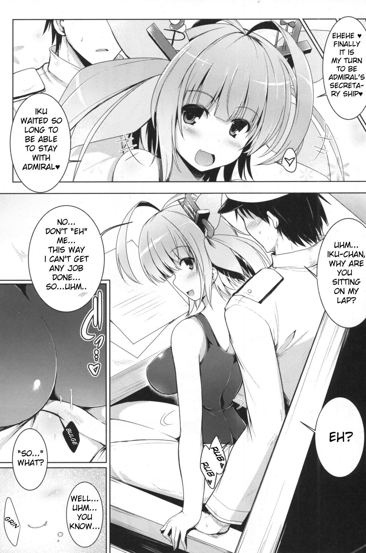 Hishokan Iku-chan no Senzoku Seikan Massage -Kankourei 4- | Secretary Ship Iku-chan's Extra Lewd Massage -Gag Order 4- page 3 full
