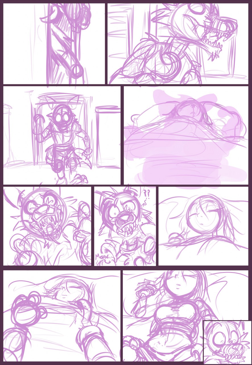 Monsters In The Closet  inked WIP page 2 full