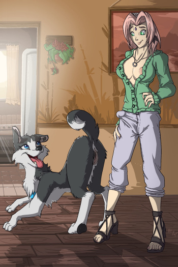 Sakura and Dog cover
