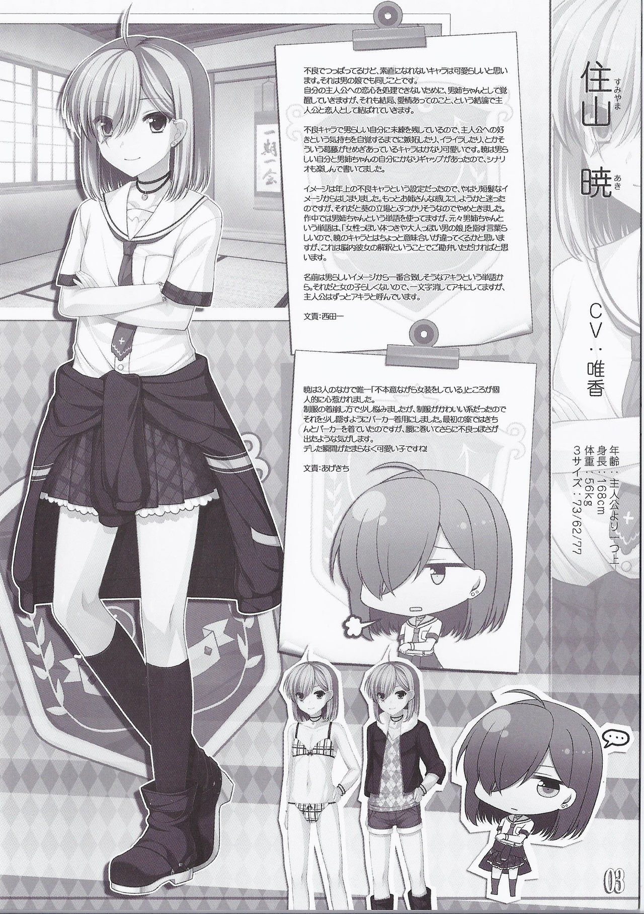 Jyosou Gakunin official setting book 女装学園（妊） 初回特典設定資料集 page 3 full