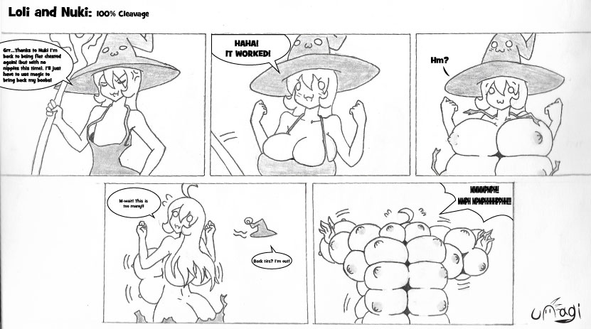 Loli the Witch and Nuki the Tanooki Girl transformation art by UnagiTakanashi page 9 full
