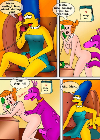 The Simpsons meets The Flintstones cover