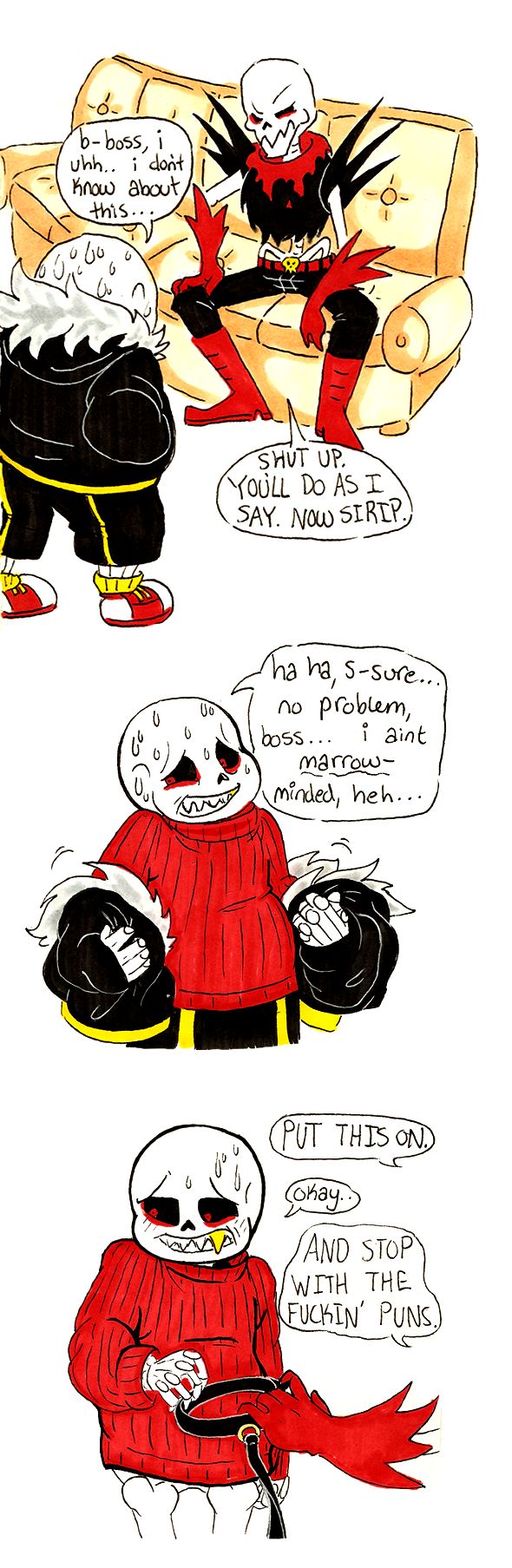 Underfell fontcest Sans x Papyrus comic page 4 full
