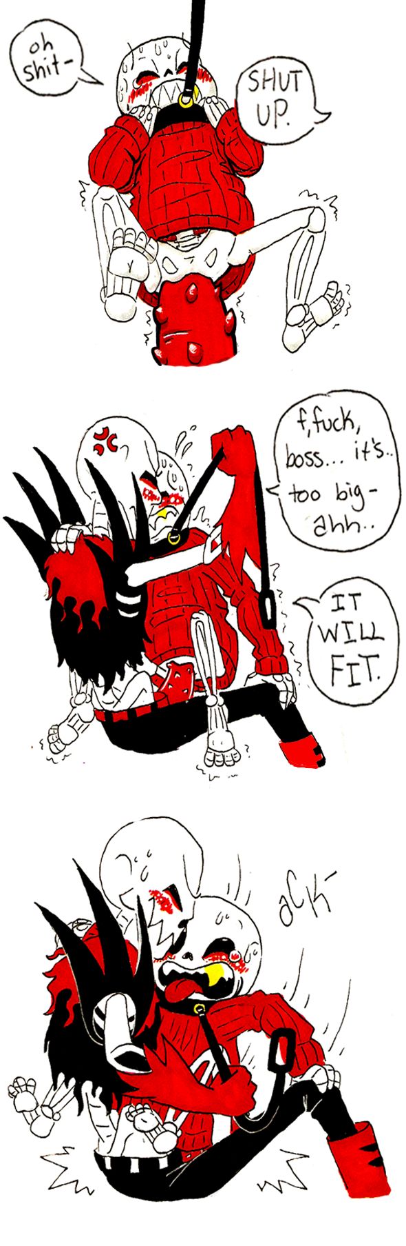 Underfell fontcest Sans x Papyrus comic page 8 full
