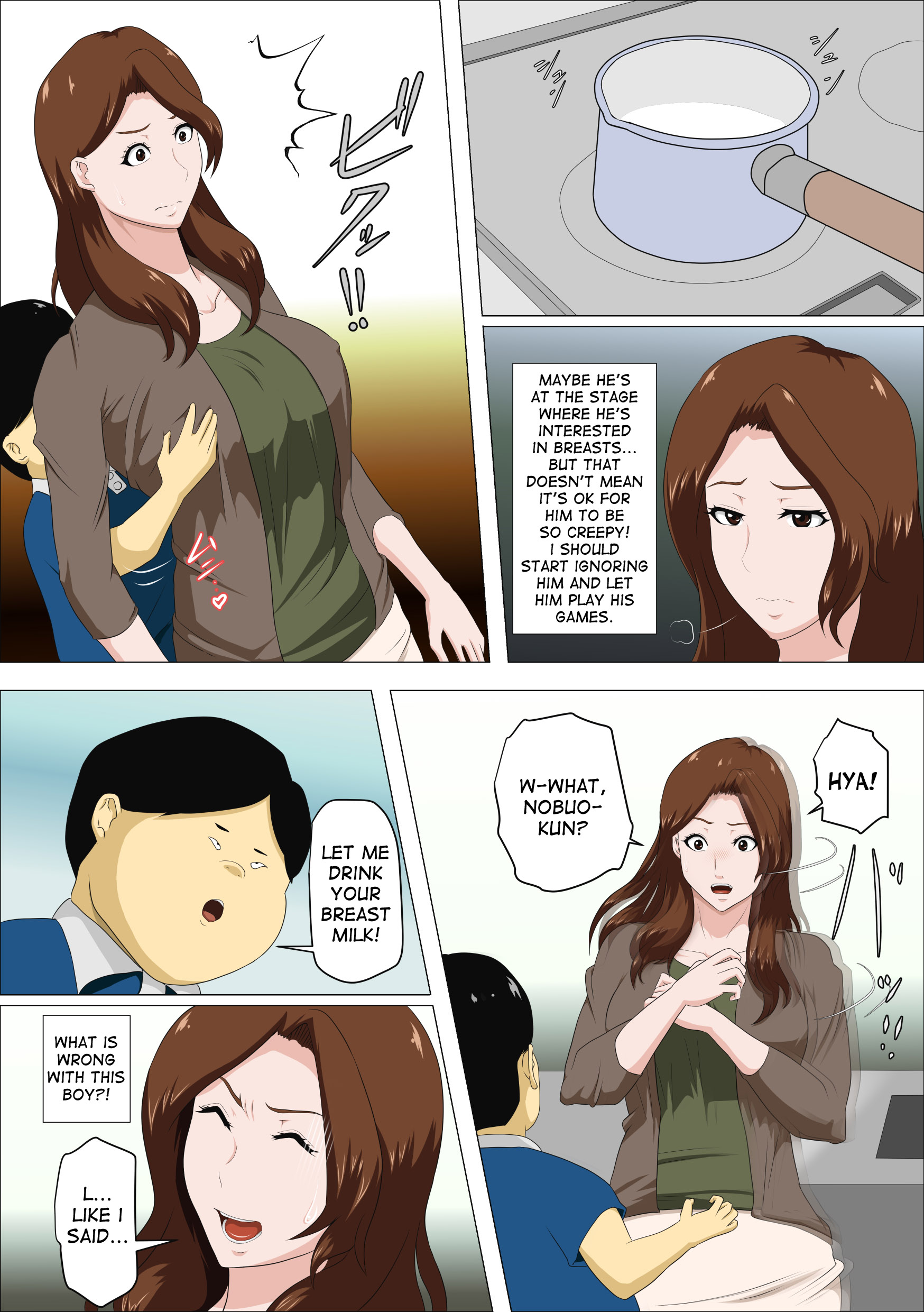 Shachou no Musuko o Azukattara Bonyuu o Suwareta Bakari ka..  | I Nannied The Boss's Son And All He Did Was Suck My Tits page 8 full