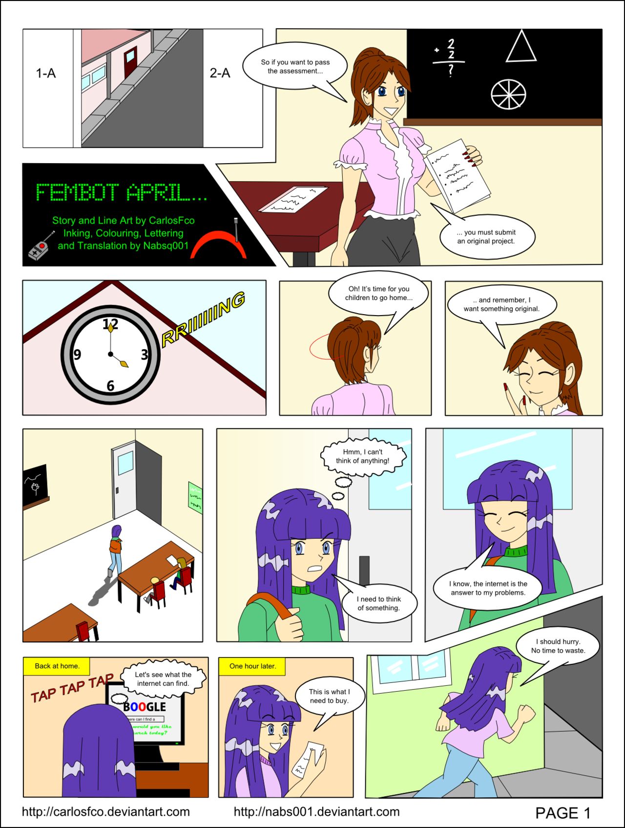Fembot April  1&amp;2 page 1 full