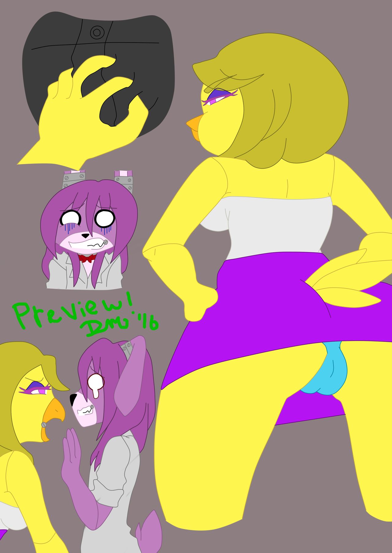 Night 3: Chica x Jasmine Sketches page 3 full