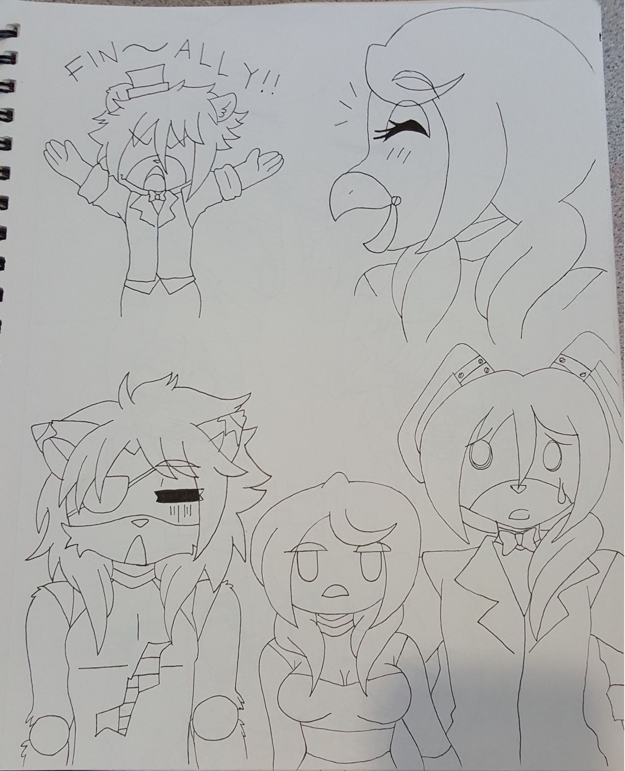 Night 3: Chica x Jasmine Sketches page 5 full