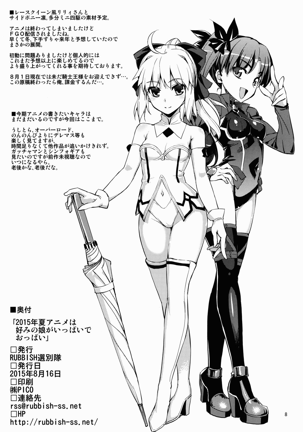 2015-nen Natsu Anime wa Konomi no Musume ga Ippai de Oppai page 8 full