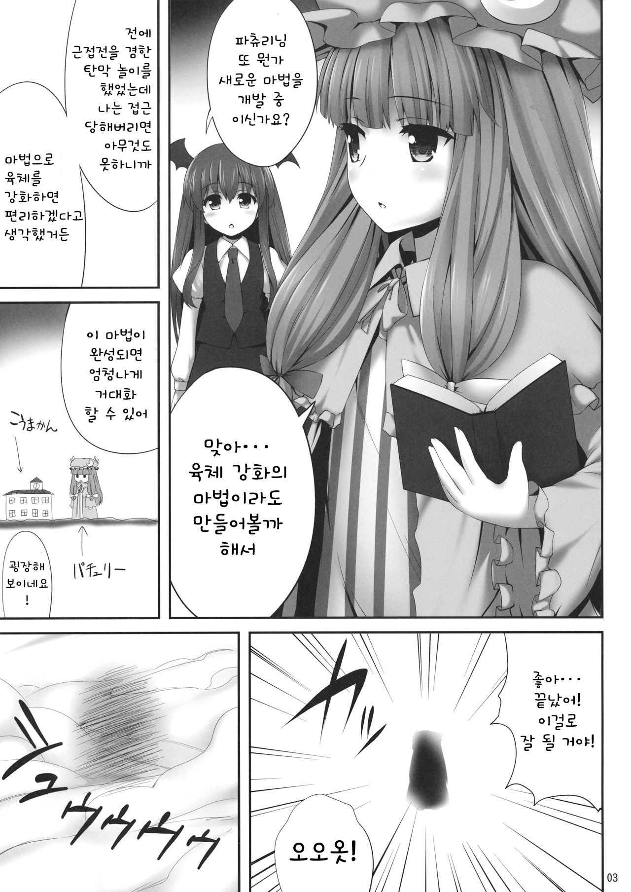Kyonyuu Chara to Kashita Patchouli no Ero Hon | 거유 캐릭화 되버린 파츄리의 야한 책 page 2 full