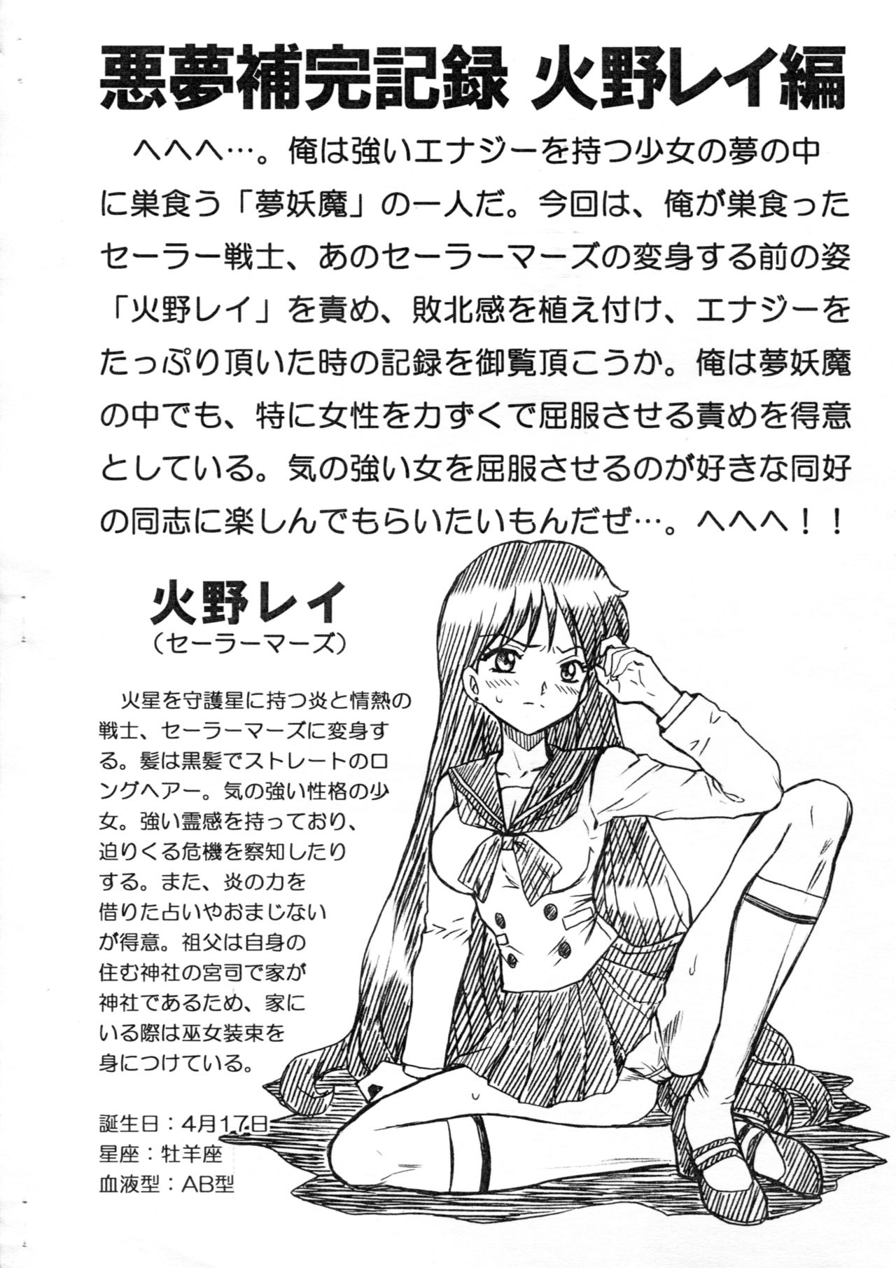 SAILORMOON FILE Hino Rei Gazoushuu page 2 full