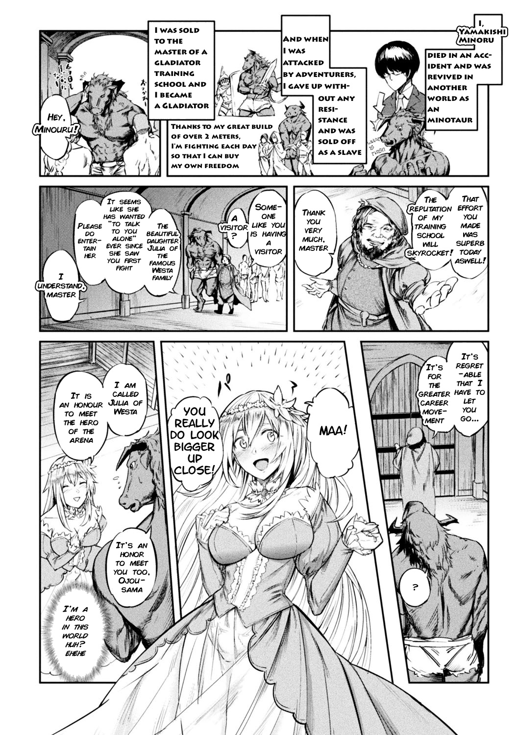 Tensei Shite Minotauros ni Nattara Ojou-sama ni Semarareta Ken page 2 full