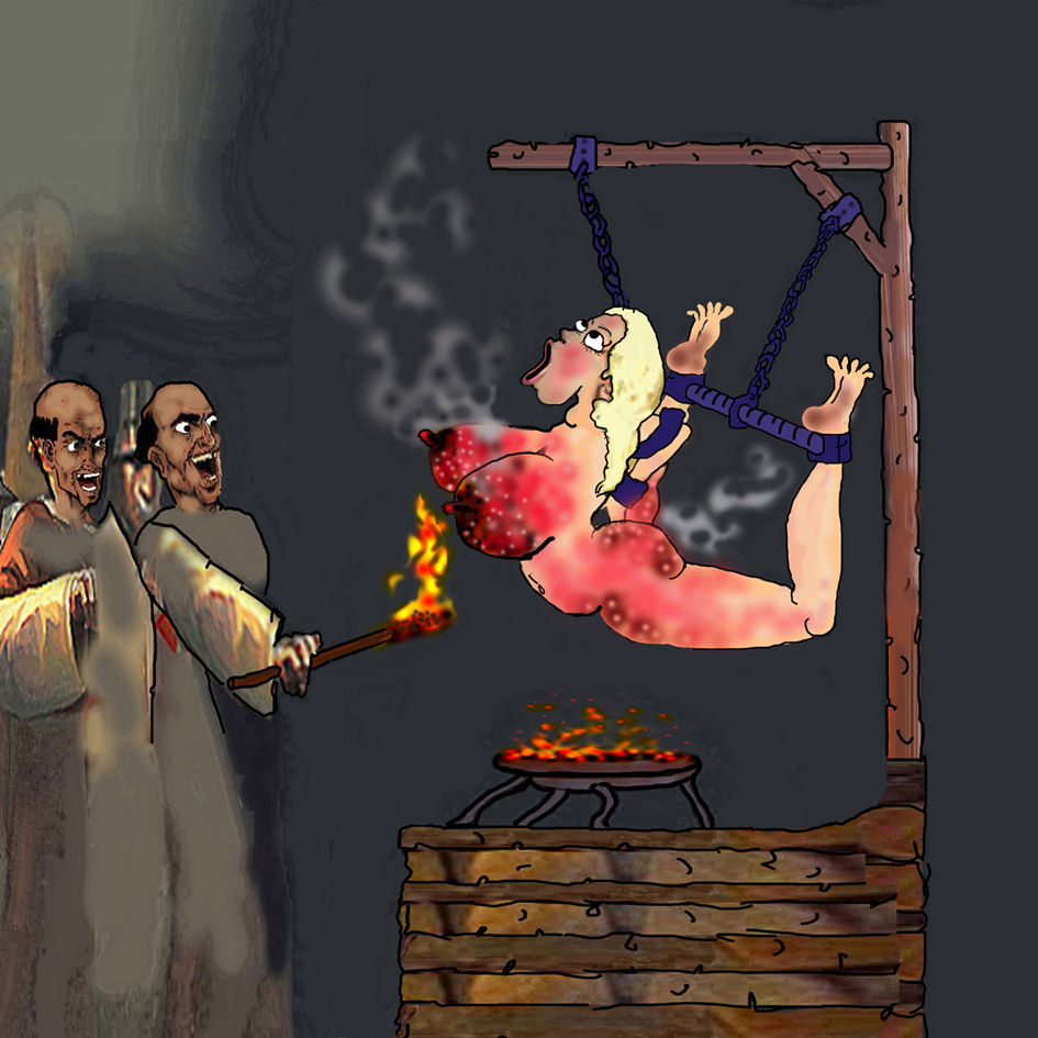 Burning At The Stake Witch Hunt Fetish Torture Art page 10 full