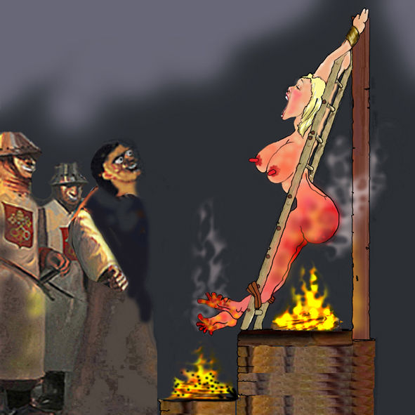 Burning At The Stake Witch Hunt Fetish Torture Art page 2 full