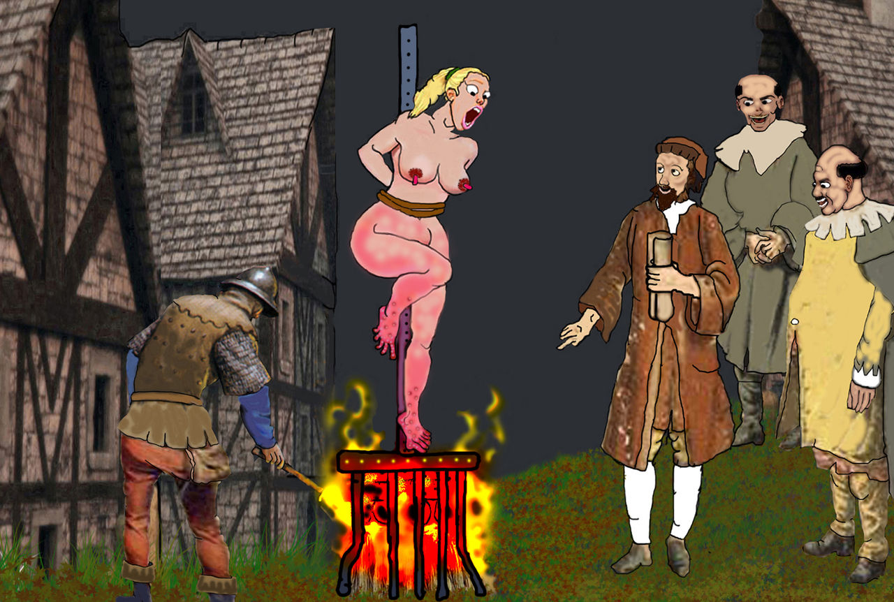 Burning At The Stake Witch Hunt Fetish Torture Art page 5 full