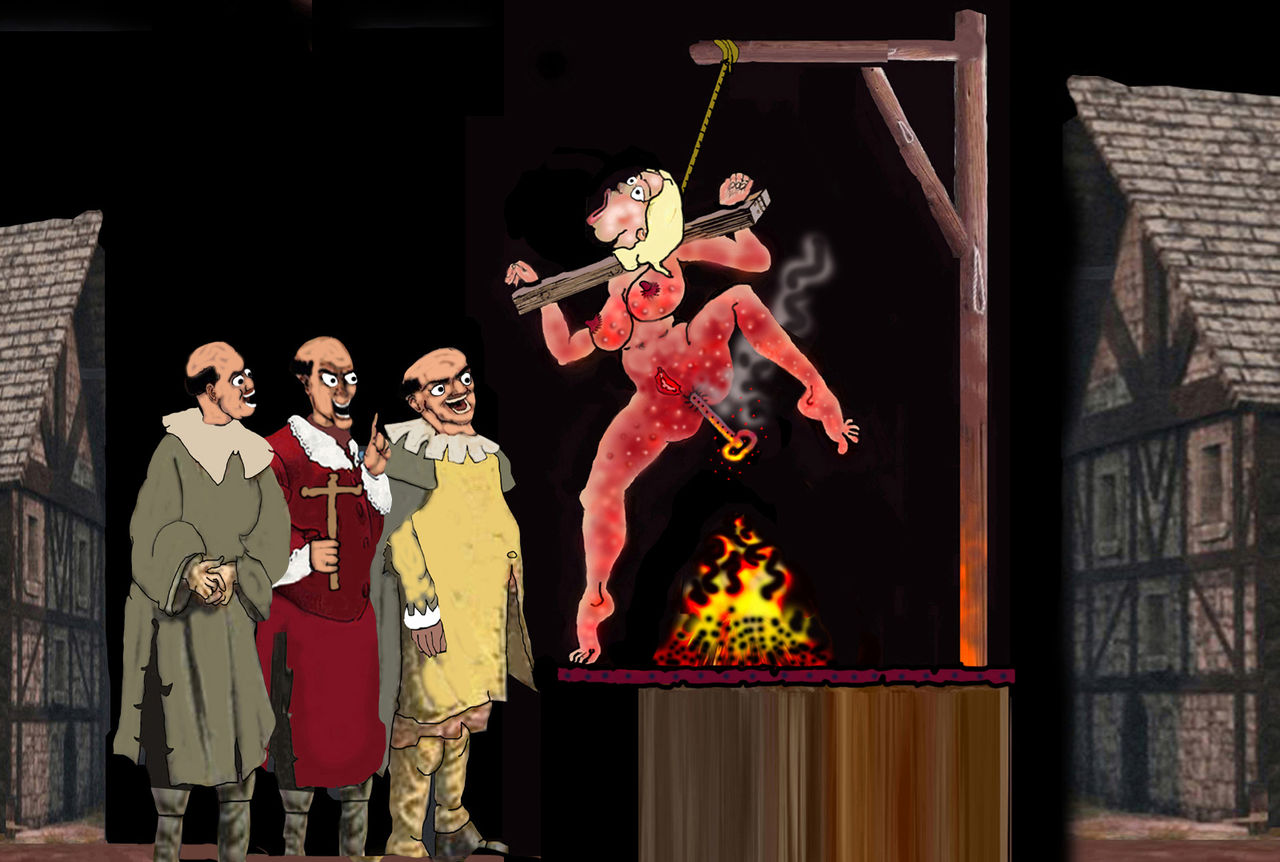 Burning At The Stake Witch Hunt Fetish Torture Art page 6 full