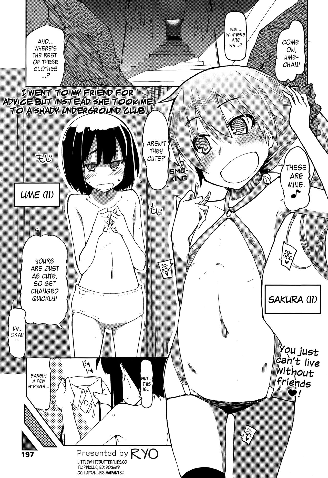 Tomodachi ni Nayami o Soudan Shite Mitara Ayashige na Basho ni Tsurete Koraremashita. | I went to my friend for advice but instead she took me to a shady underground club.   =LWB= page 1 full