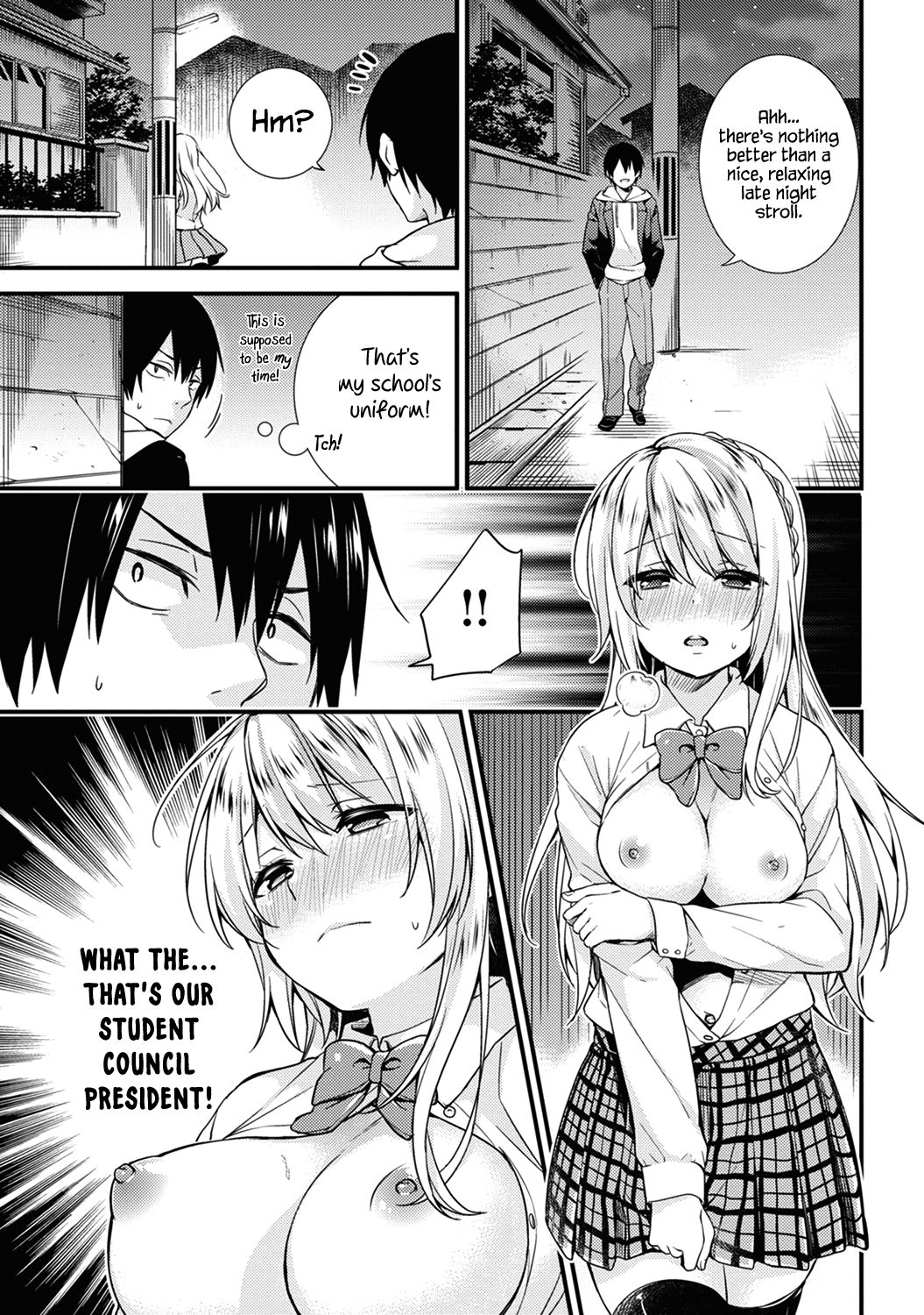 Gakuen no Ojou-sama ga Roshutsukyou no Dohentai datta Hanashi | The Academy Princess is Actually a Perverted Exhibitionist Ch. 1 page 1 full