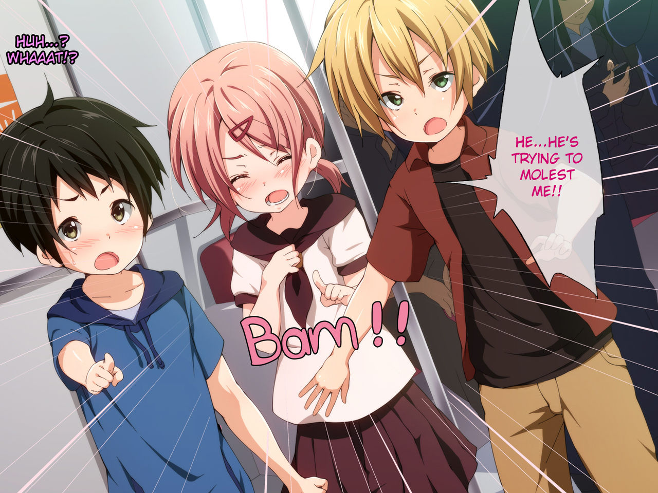 Fukushuu Chikan Sharyou ~Otokonoko ni Yoru Chikan Enzai Higaisha no Kai~ page 6 full