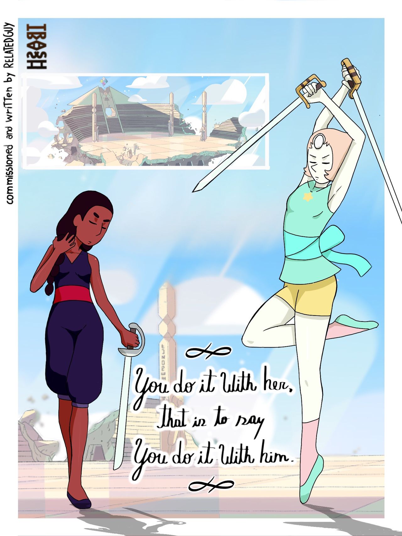 You do it with her, that is to say you do it with him. page 1 full