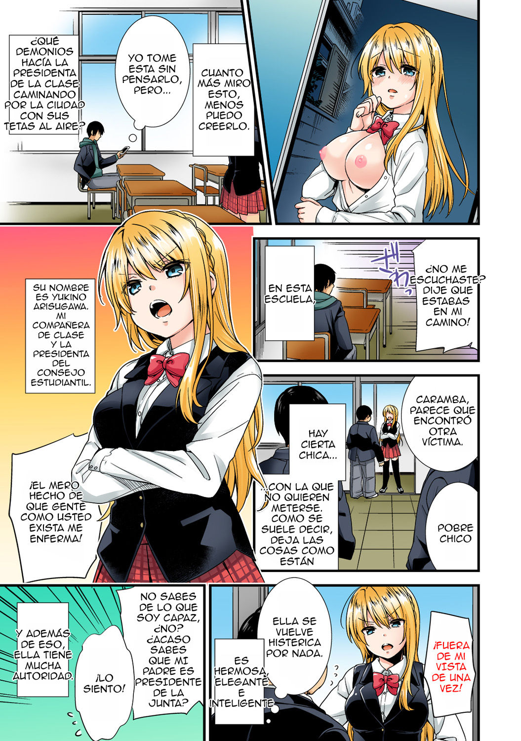 Gakuen no Ojou-sama ga Roshutsukyou no Dohentai datta Hanashi | La dama de la escuela es realmente una pervertida exhibicionista  Ch. 1 page 3 full