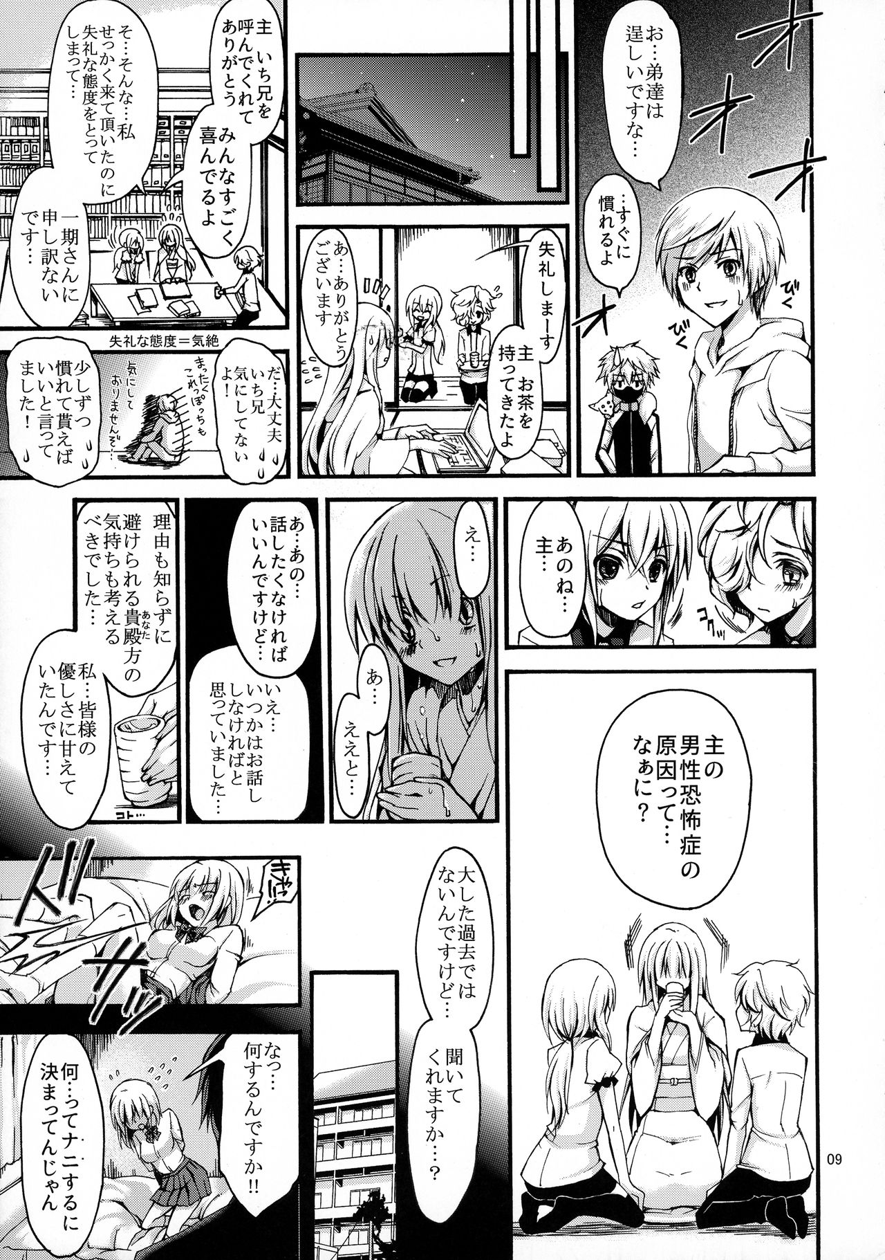 Dansei Kyoufushou no Futanari Onna Saniwa ga Awataguchi Touken ni Kakowareru made. page 8 full