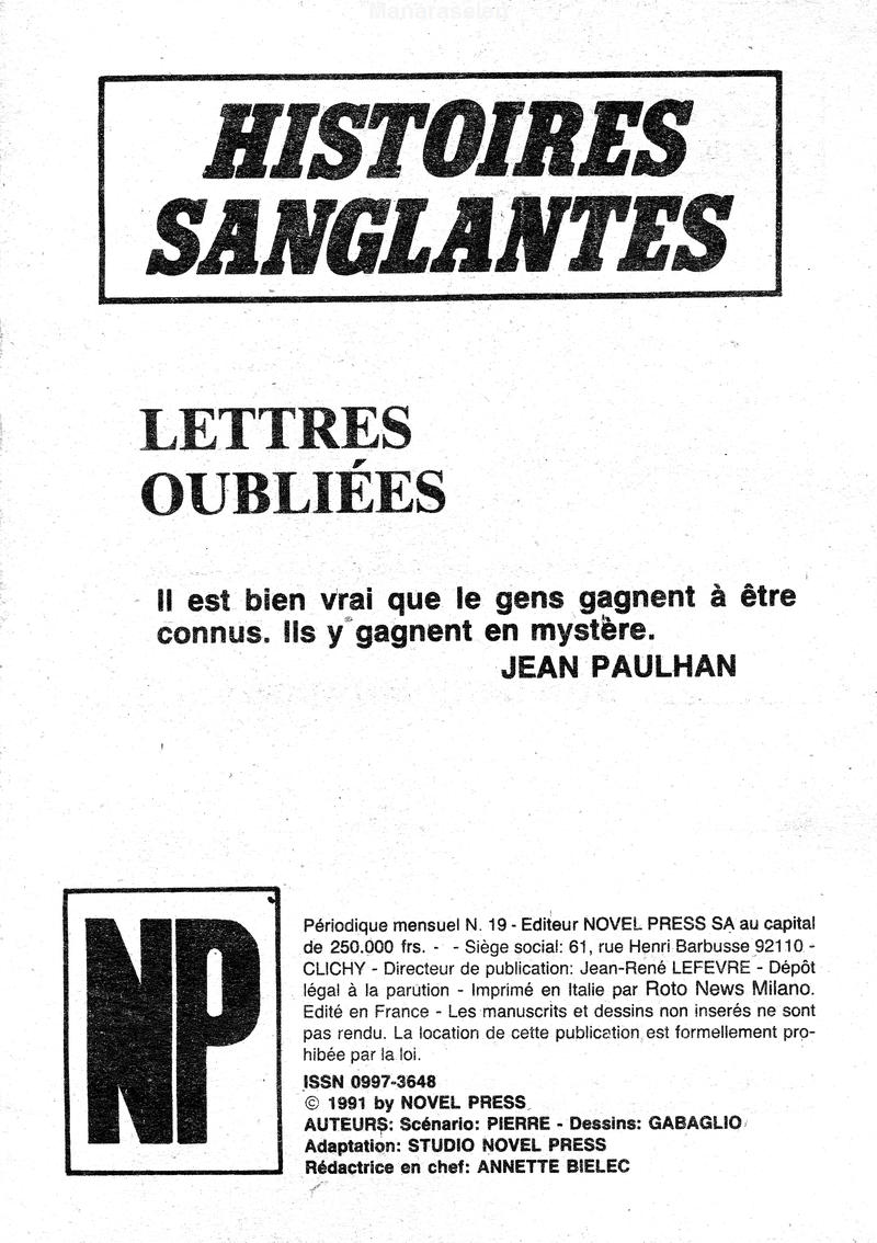 Novel Press - Histoires sanglantes - 019 - Lettres oubliées page 3 full