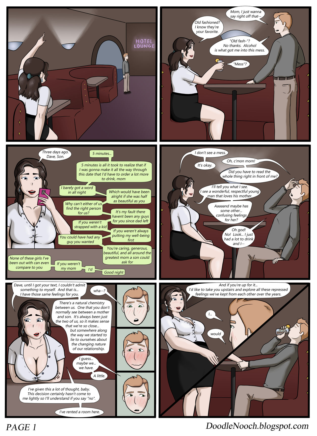 Mother Son 4: Drunk Text page 1 full