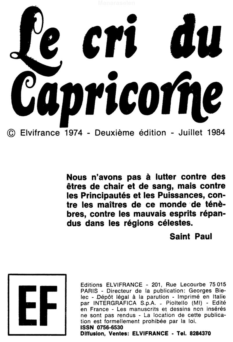 Elvifrance - Série jaune - 004 - Le cri du capricorne page 3 full