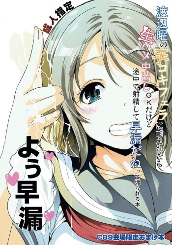 Watanabe You no Tekoki Fella ni Taeretara Namahame Nakadashi OK dakedo Tochuu de Shasei Shite Sourou dane tte Aorareru Hon cover