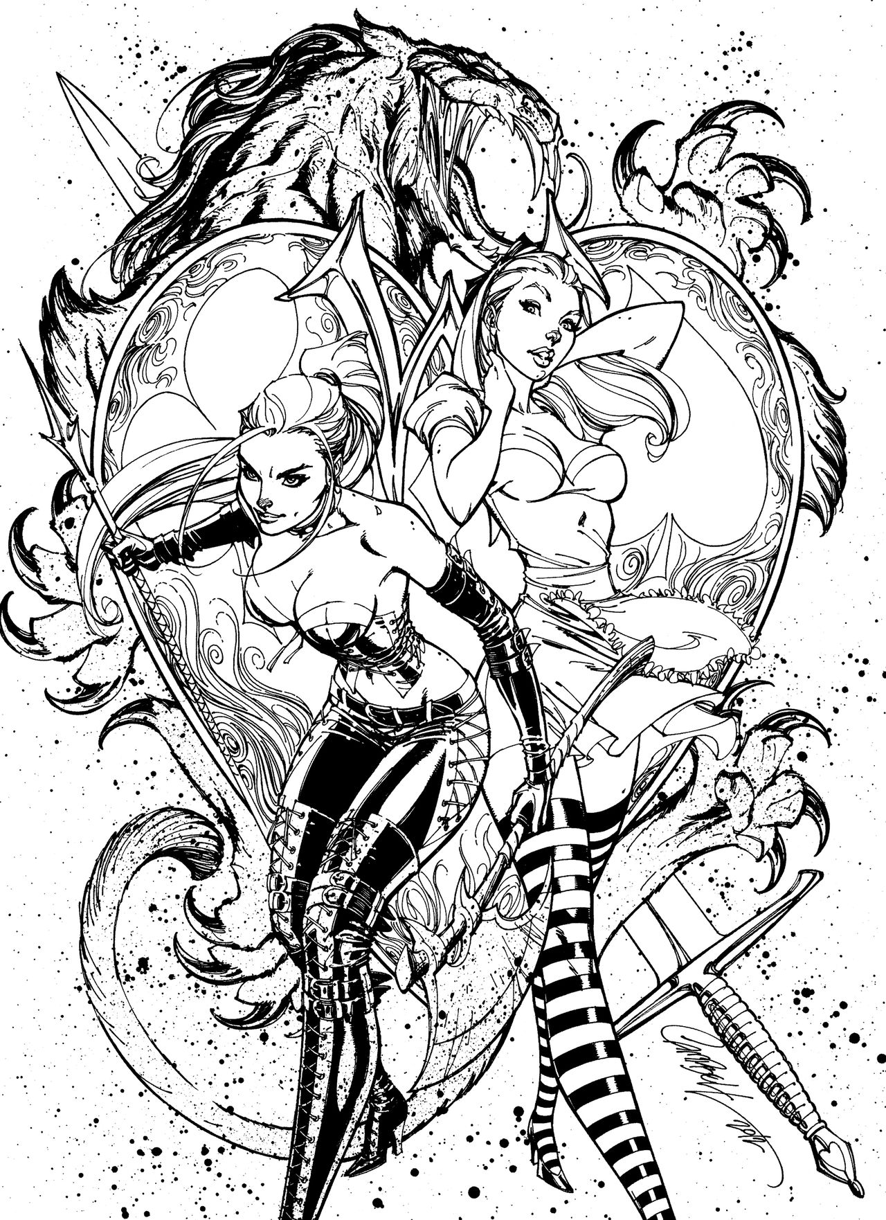 Grimm Fairy Tales Adult Coloring Book page 10 full