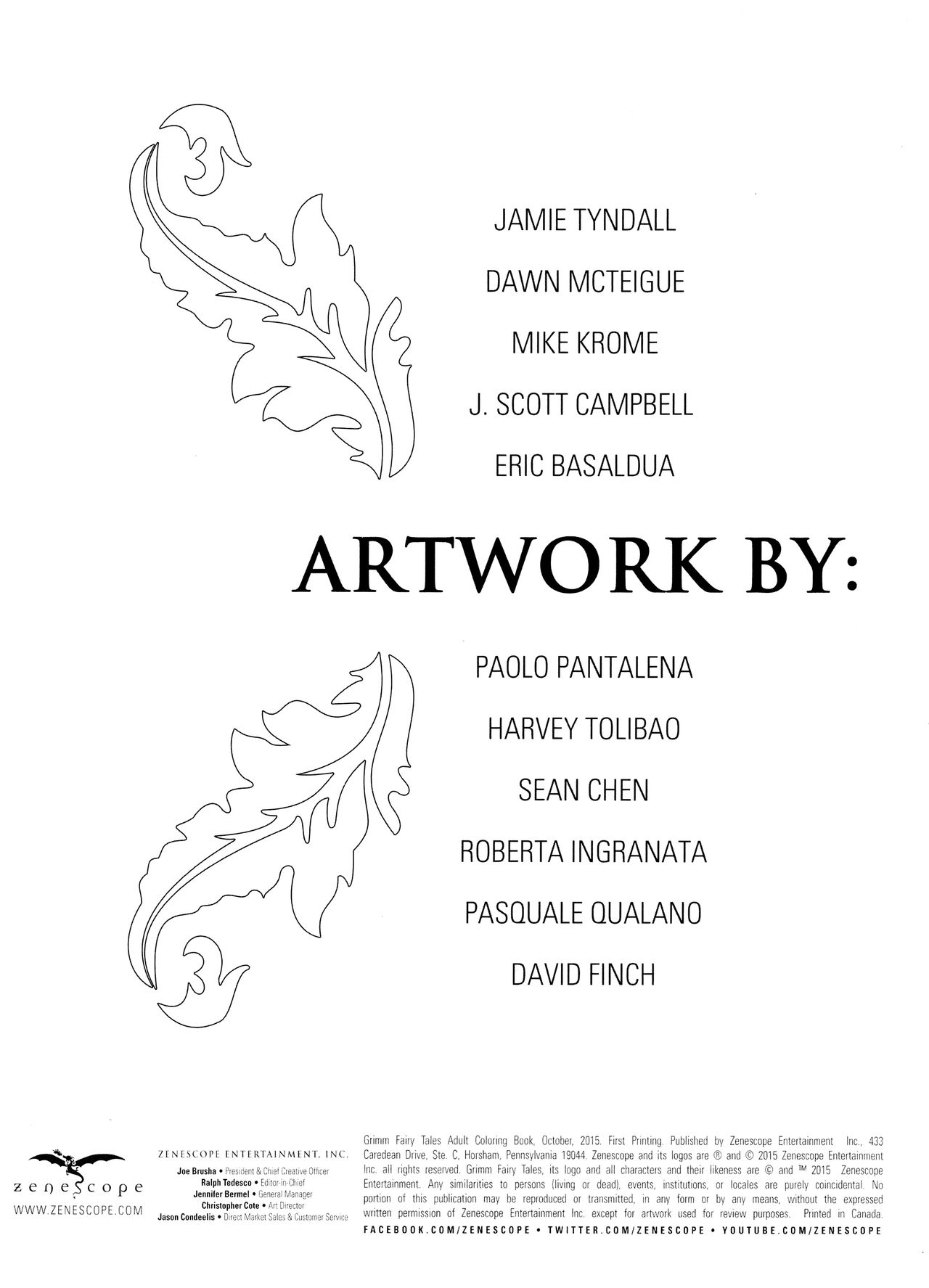 Grimm Fairy Tales Adult Coloring Book page 3 full