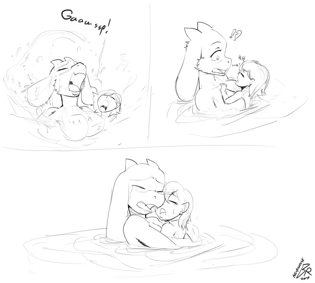Toriel and Frisk Underwater Cave Peril page 5 full