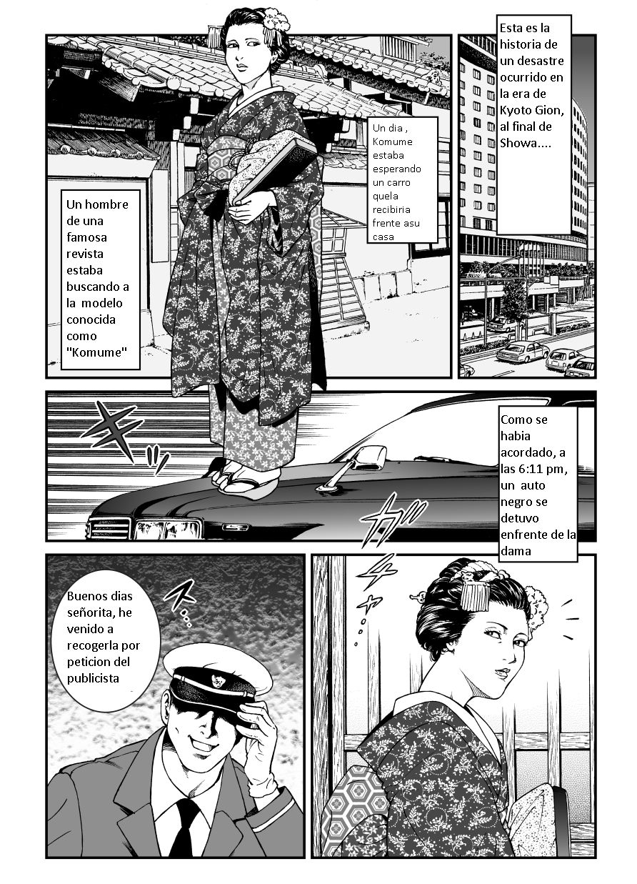 Yokubou Kaiki Dai 446 Shou -Shouwa Ryoukitan Nyohan Shiokinin Tetsuo 1 Gion Maiko Yuukai Jiken - | Tetsuo 1 El secuestro de la Maiko de Gion. page 2 full
