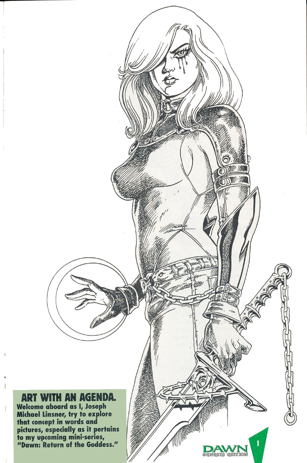J. MICHAEL LINSNER - 1999 DAWN  GENESIS EDITION SKETCHBOOK page 3 full